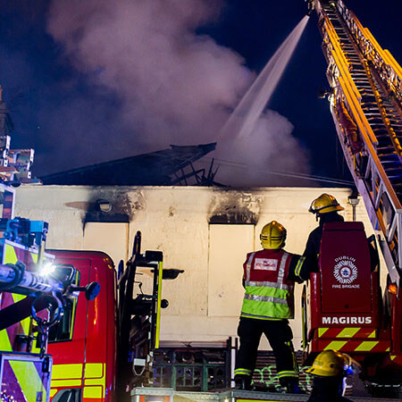 Dublin Fire Brigade tackling a fire