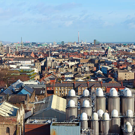 aerial view of Dublin