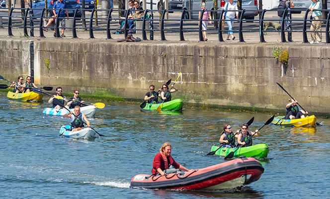 Kayaking on the River Liffey Dublin