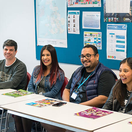 English language students in classroom