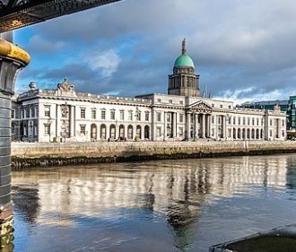 visit of custom house from across shimmering river