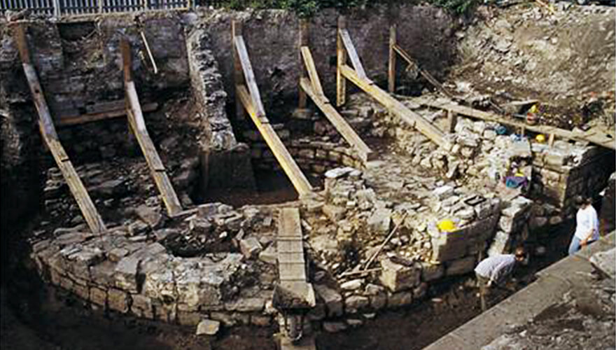 Arch of Dublin, image of part of the old City Wall.