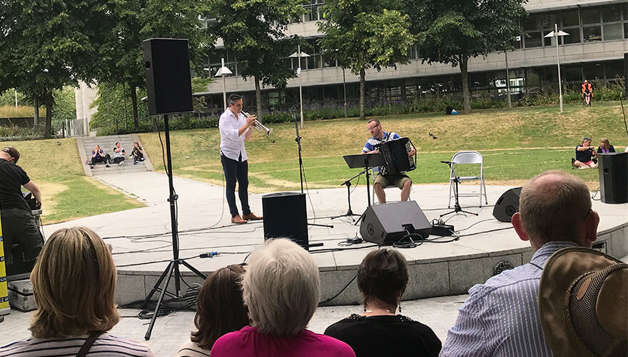 Trumpeter, Niall O’Sullivan and accordionist, Dermot Dunne.