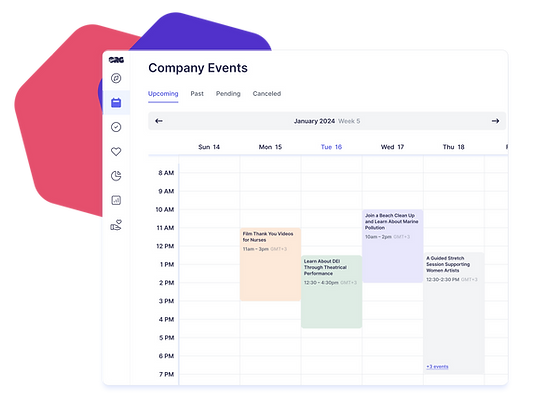 Calendar example on desktop